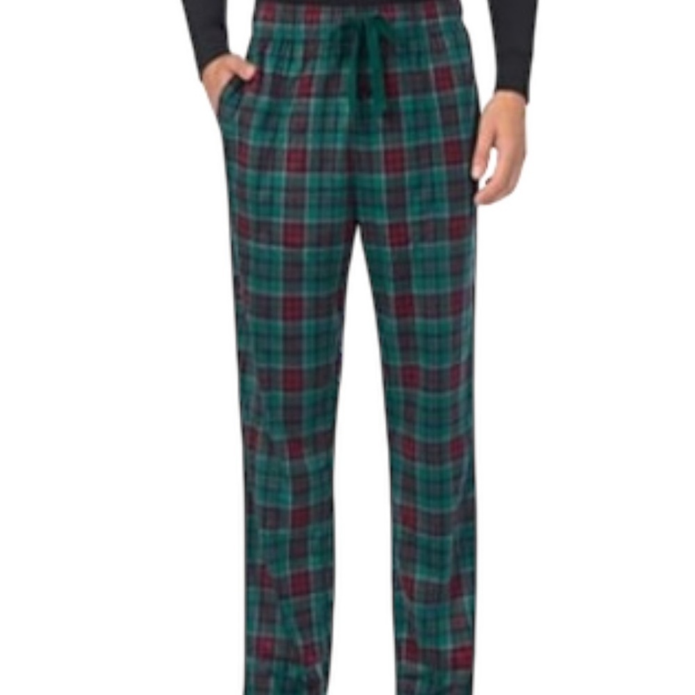 Plaid Lounge Pants Holiday Straight Leg Green Red‎ Size Small Cozy Comfortcore